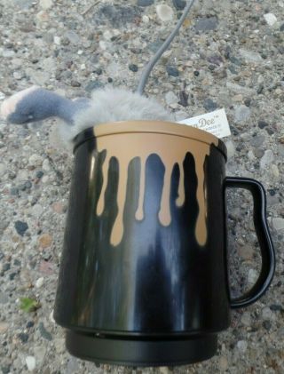 Dan Dee Antimated Rat In A Mug - Battery Operated Moves & Makes Noise Burps Euc