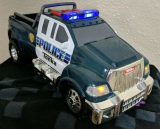 Tonka Police Car Truck 2011 Model 06835 Blue White Sounds And Lights Toy Cop
