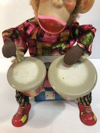 Bongo Monkey Battery Operated Toy Vintage Alps Bongo Drum Japan 3