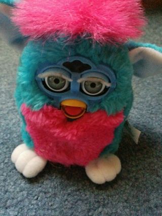 1999 Furby Baby Clown Pink And Teal Vintage 70 - 940