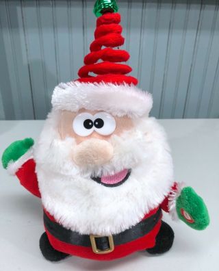 Christmas Holiday Animated 10 " Plush Spinning Santa Coming To Town See Video