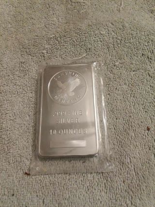 10 Oz.  999 Fine Silver Bar - Sunshine Minting - Si Security - In Plastic