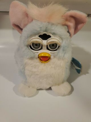 Vintage 1999 Furby Babies Light Blue White Baby Mute
