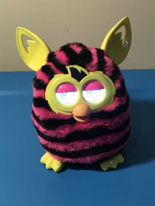 2012 Furby Boom Pink Black Zebra Print Electronic Talking Toy Hasbro Tests