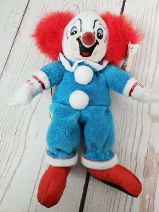 Bozo The Clown 10 " Plush Doll With Tags Ornament 2001 Aurora World