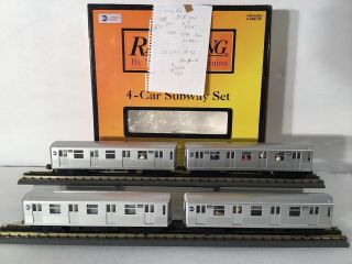 Mth Railking 30 - 2162 - 1 Custom Mta R - 42 4 - Car Subway Set W Ps O Bcr Silver