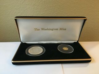 2001 George W.  Bush Inaugural Silver & Gold Coin Set