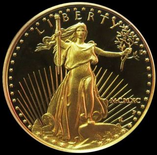 1990 Gold Us American Eagle $5 Dollar 1/10 Oz Proof Coin In Capsule
