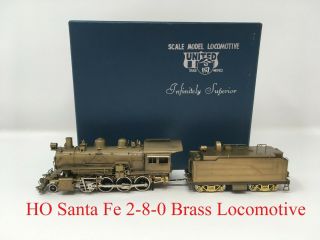 United Scale Models Ho Santa Fe 2 - 8 - 0 Brass Locomotive Tender Pacific Fast Mail