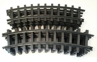 Walter Walt Disney World G Gauge 10 Piece Black Plastic Curved Track