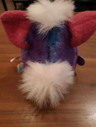 1999 Tiger Furby Babies Blue/Pink/Puple with White hair and tail.  Blue eyes. 3