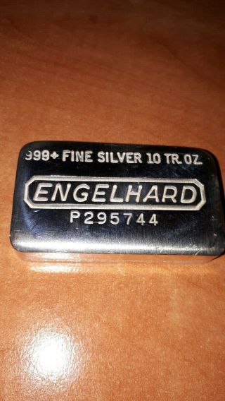 Engelhard.  999,  Fine Silver 10 Tr Oz Bar