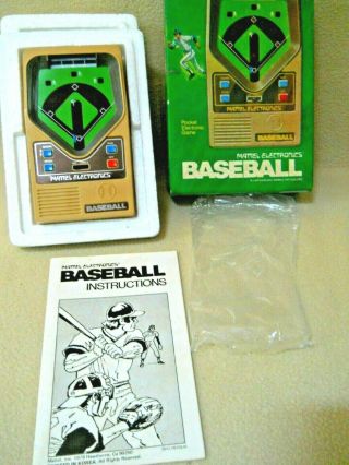Vintage 1978 Mattel Electronics Hand Held Baseball Game & Instructions