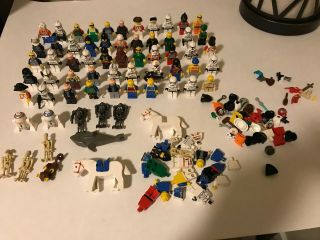 54 Lego Mini Figs Figures Animals Star Wars Many Accessories