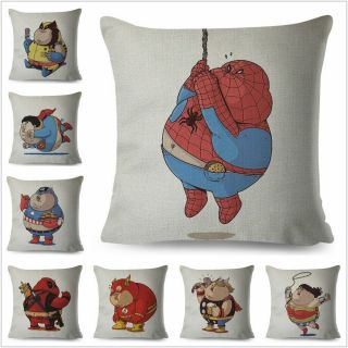 Cute Cartoon Fat Marvel Avengers Superman Iron Man Spider - Man Pillow Case