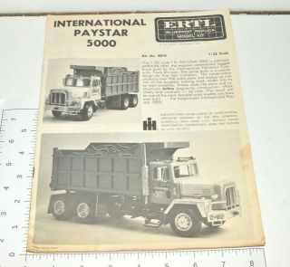1974 Ertl Blueprint Model 8010 International Paystar 5000 20 Pages Instructions