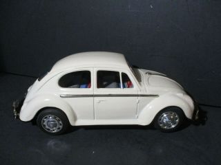 Battery White Vw Volkswagen Beetle Car Tin Metal Antique Toy A75 Pa