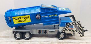 Tonka 2002 Recycling 72 Truck By Hasbro Lights Sounds Bed Lifts And Lowers Blue