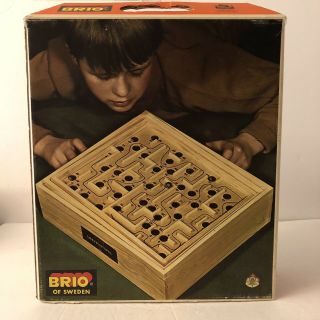 Vintage BRIO of Sweden Wooden Labyrinth Labryrintspel Game Complete Box 2