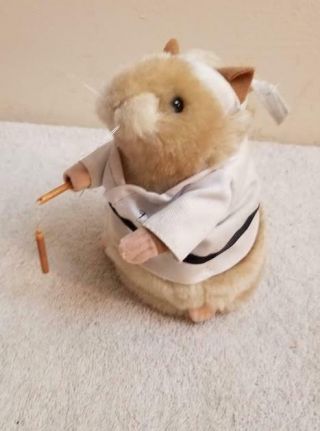 Kung Fu Hamster Fighting Dancing Singing In White Robe Animated Toy By Gemmy