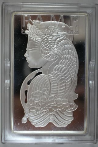 5 Oz.  999 Fine Pamp Suisse Silver Bar In Assay - Lady Fortuna
