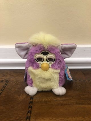 1999 Tiger Electronics Furby Babies Purple And Yellow W/tag 70 - 940 Needs Fixed
