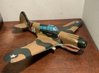 Wwii P40 Warhawk Wooden Model Airplane 1/35 " Scale Great Colors