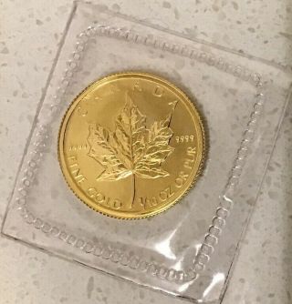 2009 Canadian Gold Maple Leaf $5 Coin - 1/10 Oz 9999 Gold - Canada Bullion Bu