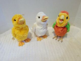 Htf 7 " Hasbro Furreal Friends Newborn Baby Birds Parrot Duck