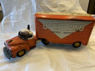 1950’s Japan ‘Overland Freight Service’ Friction Tin Litho Truck 2