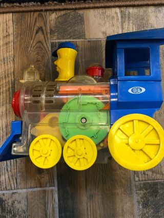1974 Ideal Think & Learn Toot - Loo - Locomotive Clear Wind Up Whistling Toy Train 2