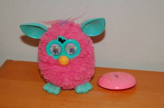 Furby Boom Pink Turquoise Talking Hasbro Interactive Toy (tail Cut Off)