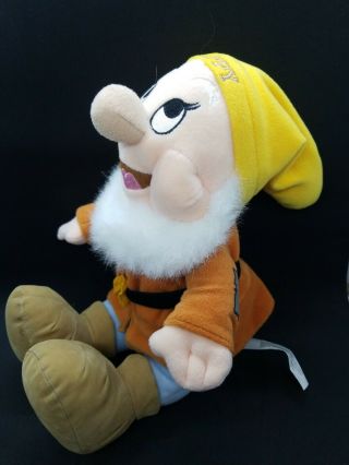 Happy Dwarf Disney Store Snow White Seven Dwarfs 13 " Plush Stuffed Animal Toy