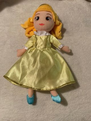 Disney Princess Amber Plush Sophia The First Stuffed Doll Sparkle Yellow Dress