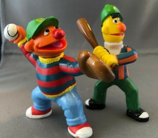 Vintage Muppets Inc Applause Bert And Ernie Play Baseball Figures