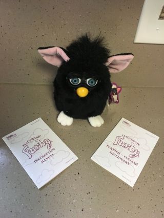 Not Furby 1998 70 - 800 Black And Blue Eyes