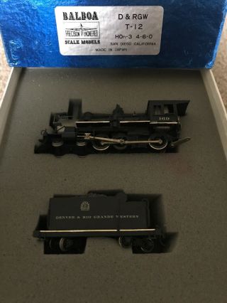 Pacific Fast Mail Brass D&rgw 4 - 6 - 0 T - 12 Steam Engine And Tender Hon3 Scale