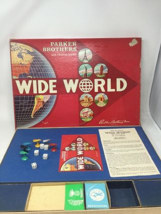 Vintage 1962 Wide World Air Travel Game Diecast Rockets Parker Brothers