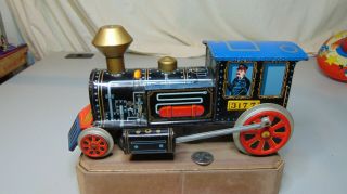 Vintage Tin Litho Modern Toys Japan Train Engine 3177 Battery Operated