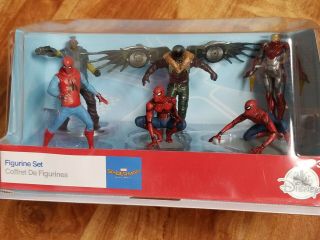 Marvel Spider - Man Homecoming Figurine Set Disney Store Exclusive Open Box