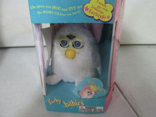 1999 Tiger Electronics Furby Babies White With Pink Ears