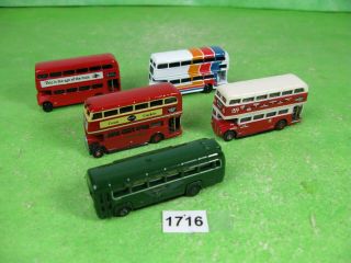 Vintage Oxford & Other Diecast Double Decker Buses X5 Model Railway Ho Oo 1716