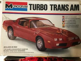 1/24 Monogram Pontiac Turbo Trans Am Model Kit 1980 Red