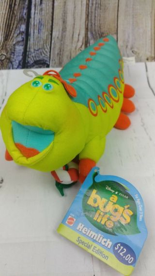 Disney Pixar Bugs Life 12 " Heimlich Caterpillar Candy Cane Plush Stuffed 1998
