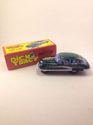 Dick Tracy Classic Riot Car With Siren Sound Schylling Toys Tin W/ Box