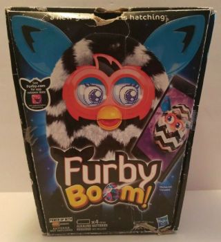 Hasbro Furby Boom Furbling Creature Talking Zigzag Black & White Plush