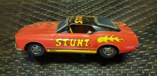 Vintage Japanese Tin Lithographed 1970 Ford Mustang Mach 1 " Stunt Car "