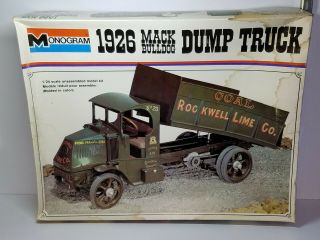 1/24 Monogram Rockwell Lime Co.  1926 Mack Bulldog Dump Truck Unsealed Model Kit