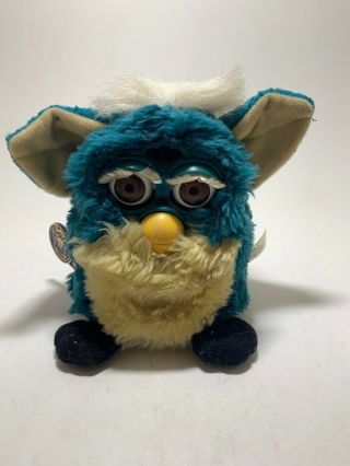 Furby 1999 Model 70 - 800,  Rare Turquoise Teal Blue White Hair Brown Eyes