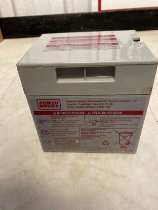 Power Wheels 12 Volt Battery 00801 - 1869 Grey 12v Pre - Owned Works&charger
